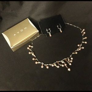 Tinted Pearlesque & Crystal Jewelry Set